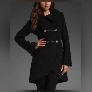 Mackage Diana Black Elegant Herringbone Military Coat